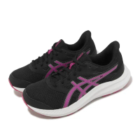 【asics 亞瑟士】慢跑鞋 Jolt 4 D 寬楦 女鞋 黑 紫 基本款 緩震 運動鞋 亞瑟士(1012B422003)