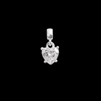 ชาร์มรูปหัวใจ Heart White Crystal Silver (S925) สีเงิน