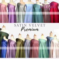KAIN SATIN VELVET  BAHAN FURING SATEN POLOS PREMIUM BRIDESMAID KAIN SATIN WARNA SAGE DENIM TERAKOTA 