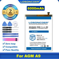 LOSONCOER 6000mAh Battery For AGM A9 Mobile Phone