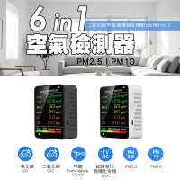 REQIR 6合1空氣品質檢測儀PM2.5PM10充電款(CO/CO2/HOCO/TVOC)