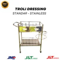 Best TROLLEY DRESSING 2 RAK LACI STAINLESS Standar Pipa & Plat Stainless Steel Dimensi 70x45x90cm Wa