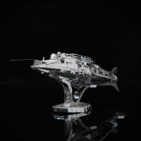 [Free Gift] Aipin All-Metal Stainless Steel DIY Assembly Model 3D Mini 3D Puzzle Nautilus Submarine 