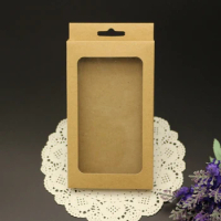 50 pcs Wholesale Blank Kraft Paper Box For iPhone8 Plus X Case Paper Packaging With Window With Blister Holder for Samsung S9