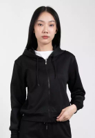 FOREST Forest Ladies Interlock Casual Hoodie Women Jacket - 830123-01Black