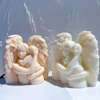 Mother With Baby Statue Silicone Mold Angel and Child Sculpture Soy Wax Candle Mould Greek Figurine Home Decor