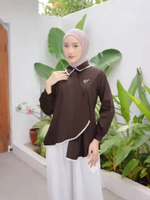 Ederra Kana Top / Atasan Wanita L/XL Dark brown