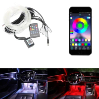 Flexible EL Wire Car Interior Light Remote Control RGB Ambient Lamp LED Strip Light Car Atmosphere Lamp