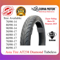 Corva Motor Asia Tire Tubeless Tyre At238 70/90-14, 80/90-14, 50/90-17, 60/80-17, 60/90-17, 70/90-17