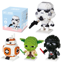 LNO Disney Star Wars Building Blocks Master Yoda Cartoon Anime Figure Mini Action Educational toy bricks Kids Birthday Gift
