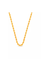MJ Jewellery MJ Jewellery 916/22K Gold Solid Rope Necklace R003 (4MM, 60CM)