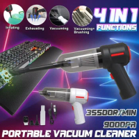 9000Pa 120W 4-in-1 Portable Cordless Car Vacuum Cleaners Home Car Dual Use Blow Cleaner Handheld Auto Vaccum Cleaner Blower