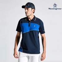 【Munsingwear】企鵝牌 男款藏青色大膽配色高機能防曬短袖POLO衫 MGTJ2A12