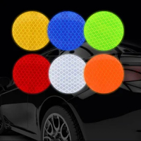 10pcs 5CM Car Round Car Reflective Strip Warning Sticker For Bus Backpack Bicycle Baby Car Waterproof Safety Door Stickers