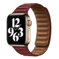 Leather Magnetic Watch Strap for Apple Watch Band 45mm braceletes apple watch se 44mm band 40 mm correa apple watch ultra 49mm
