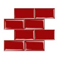 Vividtiles Thicker Peel And Stick Premium Wall Tiles 3D Red Festival Popular Home Decor Wall Sticker - 5 Pieces Pack