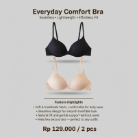 2 Pcs Bra Simple Adjustable Push Up Bra Anti-sagging Wireless Deep V Bra Lingerie Seamless Underwear