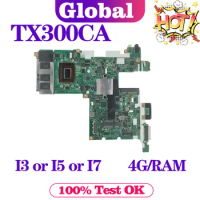 KEFU Notebook Mainboard TX300CA For ASUS TX300 TX300C TX300K3537CA/64C5JX2S Laptop Motherboard With I3 I5 I7 3th Gen 4GB-RAM