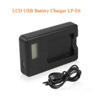 LCD USB Battery Charger LP-E6 LC-E6N For Canon EOS R5 R6 R7 5Ds R 90D 80D 70D 60Da 5D 6D 6D2 5D4 7D Mark II/III 5D Mark IV