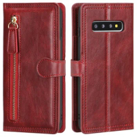 for Samsung Galaxy S10 plus S10e S10+ Leather Skin Flip Wallet Book Phone Case Cover for Galaxy S10e S10 Plus S10+ Funda