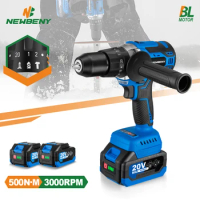 NewBeny 500Nm 13MM Brushless Electric Drill 20+3 Torque Cordless Electric Screwdriver Power Tools For Makita 18v Battery