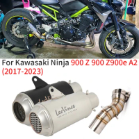 For Kawasaki Z900 A2 Z900e 2017-2023 Motorcycle Leo Vince Exhaust Escape Systems Middle Link Pipe Carbon Muffler DB Killer