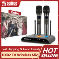 DGNOG Configure Bluetooth Function DX02 2 Channel Microphone Charging Wireless Microphone System Is Used For TV Singing