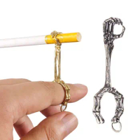 New 1pcs Skull Hand Ventures Cigarette Holder Ring - Brass Cigarette Holder Smoke Smoking Tool Accessories Gift