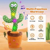 Kids Dancing Talking Cactus Toys Birthday Present Dancing Cactus Electronic Plush Toy Home Decoration for Children Xmas Gifts