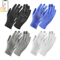 Summer Motorcycle Gloves 2 Cut Finger Breathable Powered Motorbike Racing Riding Bicycle Protective Gloves UV Protection