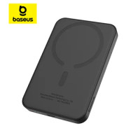 Baseus Magnetic Power Bank 5000mah Mini Powerbank Wireless Charger For iPhone 15 14 13 12 Pro Max, 20W Wired Fast Charging
