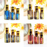 2Pcs Roll on Glass Bottle 3ml 6ml 12ml Colorful Essential Oil Container Gold Luxury Empty Refillable Mini Roller Perfume Bottle