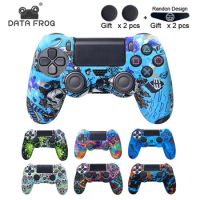 DATA FROG Camo Silicone Cover Skin For Sony Playstation 4 Controller Protector Case For PS4 Pro Slim Joystick Thumb Grips