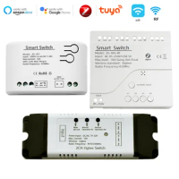 Zigbee Tuya Smart 1CH 2CH 4CH Relay Module RF 433Mhz Remote Control Light Switch Work With Alexa Google Home Tuya Gateway Hub