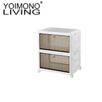 【YOIMONO LIVING】「北歐風格」折疊防塵移動鞋櫃(二層)
