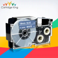 Label Tape 18mm XR-18ABU White on Blue Strong Adhesive Compatible Tapes for Casio KL-G2 KL-120 KL-130 KL-200 KL-7000 Typewriter