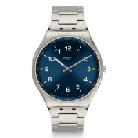 Swatch 超薄金屬手錶 SKIN SUIT BLUE -42mm