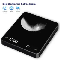 Electronic Coffee Scale Built-in battery Charging Smart Drip Coffee Scale 3kg 0.1g LED Auto Timer Pour Over Espresso