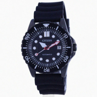 【CITIZEN 星辰】CITIZEN手錶型號CI00013(黑色錶面黑錶殼深黑色矽膠錶帶款)