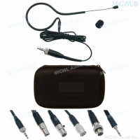 Black High Quality Head Headset Microphone For AKG MiPro Shure Sennheiser Wireless Omnidirectional Mics Zipper Case