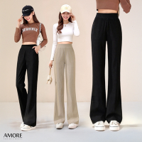 【Amore】初秋鬆緊高腰顯瘦休閒小喇叭褲 2色 M-XXL