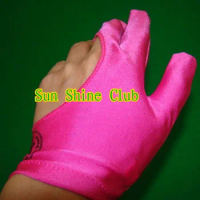 5pcs/lot high Elasticity 3 finger Pink billiard gloves/Pool Table Snooker billiard table Gloves