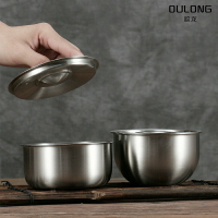 304不銹鋼韓式蒸飯碗帶蓋雞蛋羹蒸煮菜碗燉盅湯碗單層鐵碗圓盒子