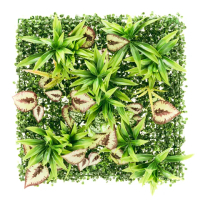 【dayneeds 日需百備】仿真草植-自然綠境 50cm正方形 混合款05(植生牆/仿真植物牆/植草磚/植物牆)