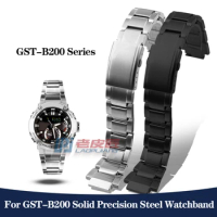 For G-SHOCK Casio Modified Metal Watchband GST-B200 Precision Steel GST-B200D Stainless Steel Watch Chain Protrusion Strap 16mm