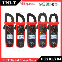 UNI-T UT201 UT202 UT202A UT203 UT204 Plus Clamp Meter AC/DC Current Pliers Ammeter Voltmeter Digital Professional Multimeter
