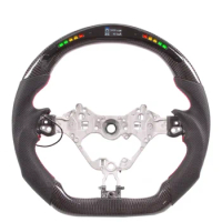 Carbon Fiber LED Display Shift Lights Steering Wheel Perforated Leather Steering Wheel For Toyota GT86 Subaru BRZ Scion FR-S