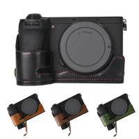 Leather Half Case for Sony A6700 Camera Protector Grip With Strap