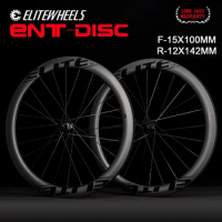 ELITEWHEELS ENT Disc Brake Carbon Wheelset 15X100mm 12X142mm Hub Road Bike Carbon Wheel 1423 Spoke With Center Lock Road Cycling