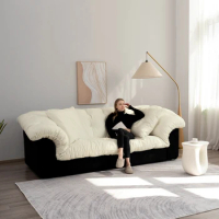 White Black Simple Sofa Chair Living Room Fancy Designer Modern Lazy Sofa Lounge Floor Divano Soggiorno Furniture Couch